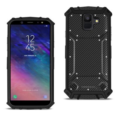 Reiko Samsung Galaxy A6 Carbon Fiber Hard-shell Case In Black