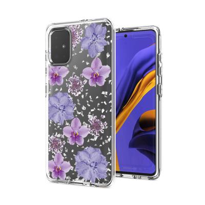 Pressed dried flower Design Phone case for SAMSUNG GALAXY A51 5G In Purple