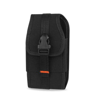 Reiko Vertical Rugged Pouch With Velcro And  Belt Clip In Black (6.1X3.2X0.7 Inches)