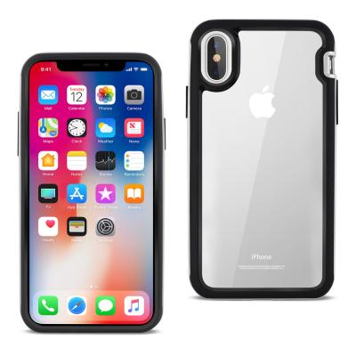 Reiko iPhone X/iPhone XS Hard Transparent Plastic TPU Case In Clear Silver
