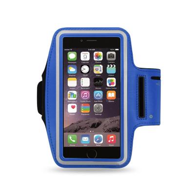 REIKO RUNNING ARMBAND WITH TOUCH SCREEN CASE 6X3X0.75 INCHES IN NAVY
