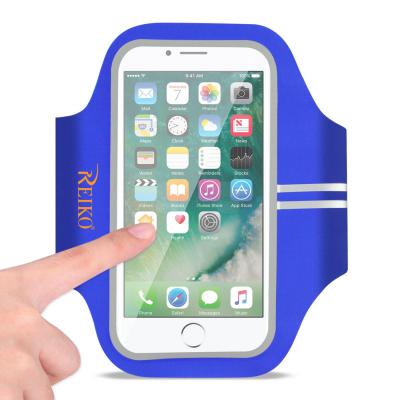 REIKO RUNNING SPORTS ARMBAND FOR IPHONE 7 PLUS/ 6S PLUS OR 5.5 INCHES DEVICE IN BLUE (5.5x5.5 INCHES)