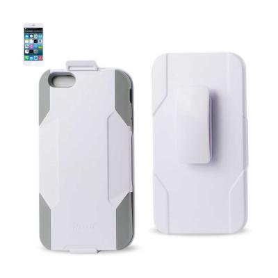 REIKO IPHONE 6 PLUS 3-IN-1 HYBRID HEAVY DUTY HOLSTER COMBO CASE IN GRAY WHITE