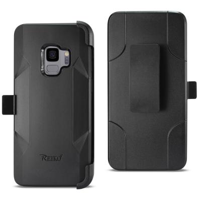 Reiko Samsung Galaxy S9 3-In-1 Hybrid Heavy Duty Holster Combo Case In Black