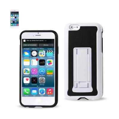 REIKO IPHONE 6 PLUS HYBRID HEAVY DUTY CASE WITH VERTICAL KICKSTAND IN BLACK WHITE