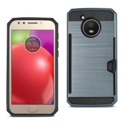 REIKO MOTOROLA MOTO E4 ACTIVE SLIM ARMOR HYBRID CASE WITH CARD HOLDER IN NAVY