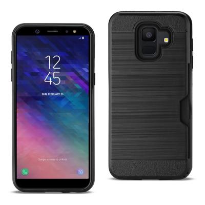 Reiko Samsung Galaxy A6 Slim Armor Hybrid Case With Card Holder In Black