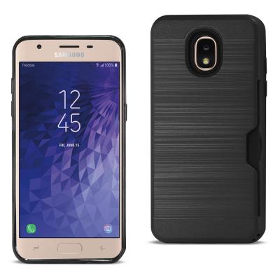 Reiko Samsung J3(2018) Slim Armor Hybrid Case With Card Holder In Black