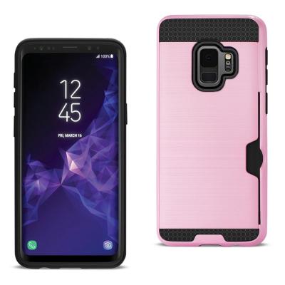 Reiko Samsung Galaxy S9 Slim Armor Hybrid Case With Card Holder In Pink