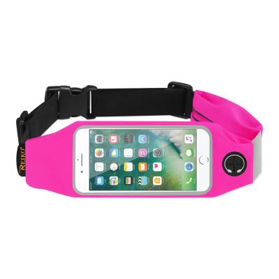 REIKO RUNNING SPORT BELT FOR IPHONE 7 PLUS/ 6S PLUS OR 5.5 INCHES DEVICE WITH TWO POCKETS IN PINK (5.5x5.5 INCHES)