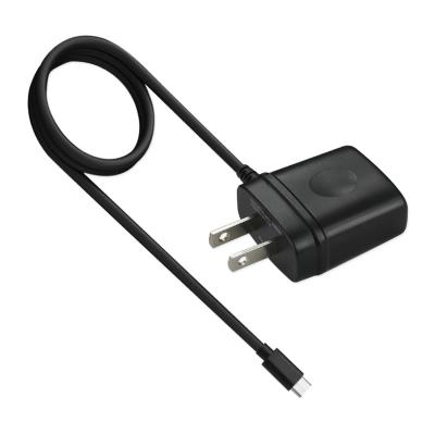 REIKO PORTABLE TYPE C TRAVEL ADAPTER CHARGER WITH BUILT IN CABLE IN BLACK