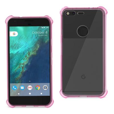 Reiko Google Pixel Clear Bumper Case With Air Cushion Protection In Clear Hot Pink