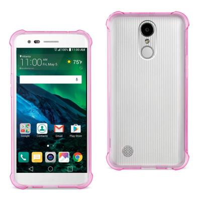 Reiko LG Fortune/ Phoenix 3/ Aristo Clear Bumper Case With Air Cushion Protection In Clear Hot Pink