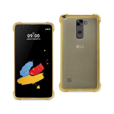 Reiko LG Stylus 2 Clear Bumper Case With Air Cushion Protection In Clear Gold