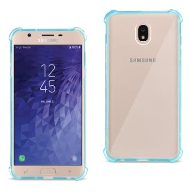Reiko Samsung J7(2018) Clear Bumper Case With Air Cushion Protection In Clear Navy