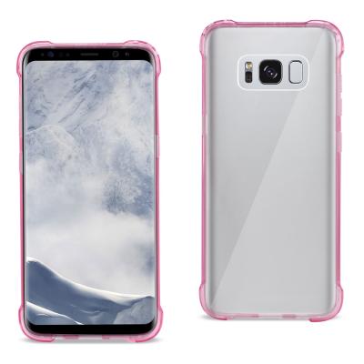 Reiko Samsung Galaxy S8 Clear Bumper Case With Air Cushion Protection In Clear Hot Pink
