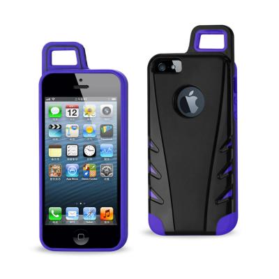 REIKO IPHONE 5/5S/SE DROPPROOF WORKOUT HYBRID CASE WITH HOOK IN BLACK PURPLE