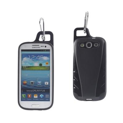 REIKO SAMSUNG GALAXY S3 DROPPROOF WORKOUT HYBRID CASE WITH HOOK IN BLACK