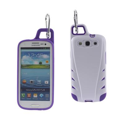 REIKO SAMSUNG GALAXY S3 DROPPROOF WORKOUT HYBRID CASE WITH HOOK IN WHITE PURPLE
