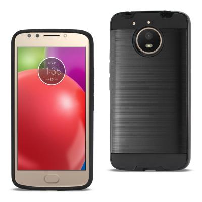 Reiko Motorola Moto E4 Plus Hybrid Metal Brushed Texture Case In Black