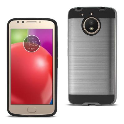 Reiko Motorola Moto E4 Plus Hybrid Metal Brushed Texture Case In Gray