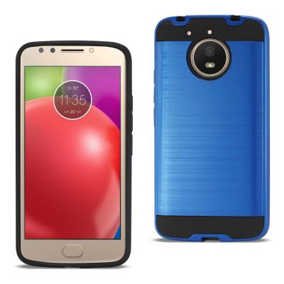 Reiko Motorola Moto E4 Plus Hybrid Metal Brushed Texture Case In Navy