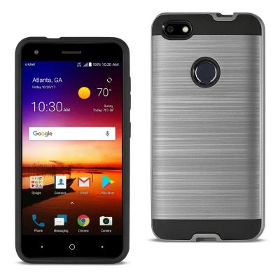 Reiko ZTE Blade X / Z965 Hybrid Metal Brushed Texture Case In Gray