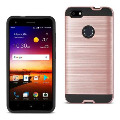 Reiko ZTE Blade X / Z965 Hybrid Metal Brushed Texture Case In Rose Gold